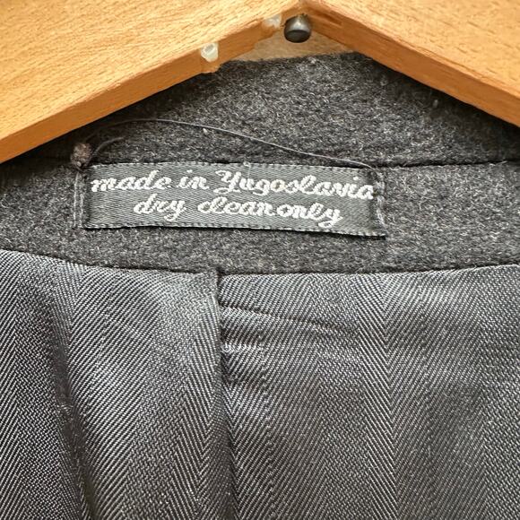 Vintage Zylos by George Machado Long Black Cashmere Overcoat 42L - Picture 4 of 6